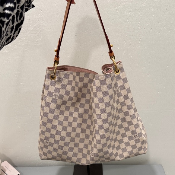 Louis Vuitton graceful MM damier Azur rose ballerine interior - Picture 4 of 7